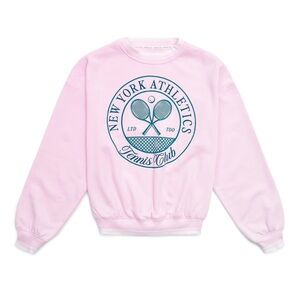 Limited too pink tennis embroidered crewneck sweater size XL